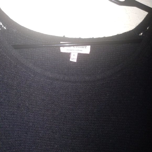 Black wool cropped crew neck sweater - Picture 1 of 6